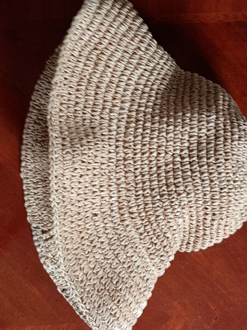 summer & rose Woven Straw Bucket Hat - Natural Tan with White Trim
